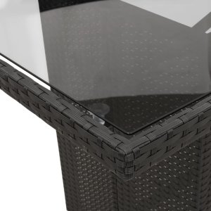 vidaXL 7-częściowy zestaw mebli ogrodowych z poduszkami, czarny, polirattan 8