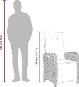 vidaXL 7-częściowy zestaw mebli ogrodowych z poduszkami, szary, rattan PE 10