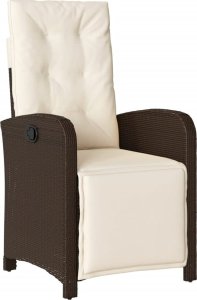 vidaXL 7-częściowy zestaw mebli ogrodowych, z poduszkami, brązowy, rattan PE 3