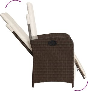 vidaXL 7-częściowy zestaw mebli ogrodowych, z poduszkami, brązowy, rattan PE 5