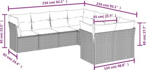 vidaXL 8-częściowy zestaw wypoczynkowy do ogrodu, z poduszkami, brązowy 3