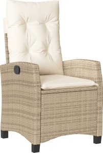 vidaXL 9-częściowy zestaw mebli ogrodowych z poduszkami, beżowy, polirattan 4