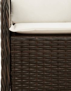 vidaXL 9-częściowy zestaw mebli ogrodowych z poduszkami, brązowy, rattan PE 5