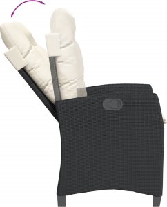 vidaXL 9-częściowy zestaw mebli ogrodowych z poduszkami, czarny, rattan PE 5