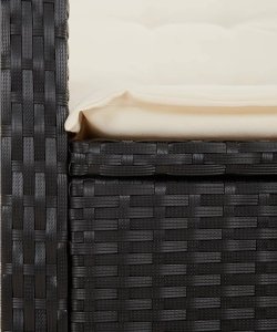 vidaXL 9-częściowy zestaw mebli ogrodowych z poduszkami, czarny, rattan PE 6