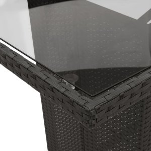 vidaXL 9-częściowy zestaw mebli ogrodowych z poduszkami, czarny, rattan PE 8