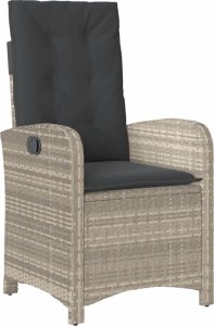 vidaXL 9-częściowy zestaw mebli ogrodowych z poduszkami, jasnoszary 3