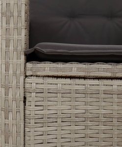 vidaXL 9-częściowy zestaw mebli ogrodowych z poduszkami, jasnoszary 6