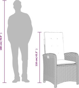 vidaXL 9-częściowy zestaw mebli ogrodowych z poduszkami, jasnoszary 10