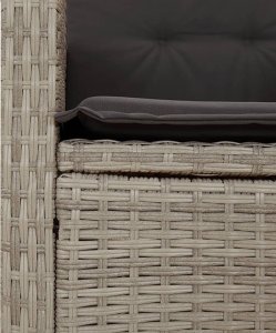 vidaXL 9-częściowy zestaw mebli ogrodowych z poduszkami, jasnoszary 6