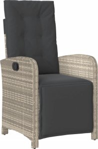 vidaXL 9-częściowy zestaw mebli ogrodowych z poduszkami, jasnoszary 3