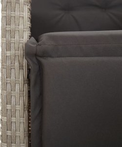 vidaXL 9-częściowy zestaw mebli ogrodowych z poduszkami, jasnoszary 6