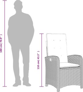 vidaXL 9-częściowy zestaw mebli ogrodowych z poduszkami, jasnoszary 10