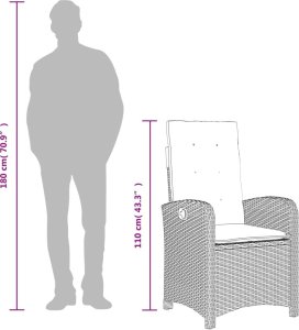 vidaXL 9-częściowy zestaw mebli ogrodowych z poduszkami, mieszany beż 10