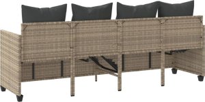 vidaXL Leżanka z poduszkami, jasnoszara, polirattan 7