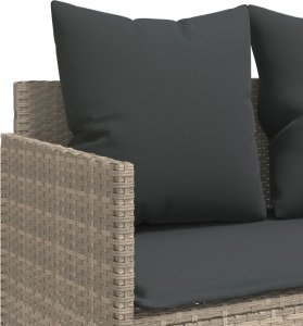 vidaXL Leżanka z poduszkami, jasnoszara, polirattan 8