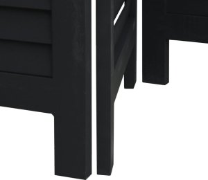 vidaXL Parawan pokojowy, 5-panelowy, czarny, lite drewno paulowni 7