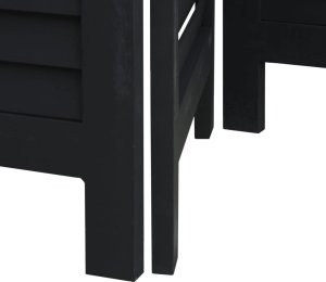 vidaXL Parawan pokojowy, 6-panelowy, czarny, lite drewno paulowni 7