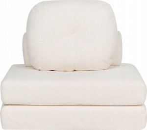 Beliani Sofa rozkładana jednoosobowa boucle biała OLDEN 5