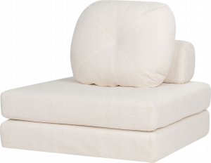 Beliani Sofa rozkładana jednoosobowa boucle biała OLDEN 6