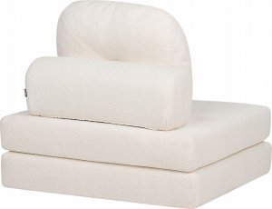 Beliani Sofa rozkładana jednoosobowa boucle biała OLDEN 8