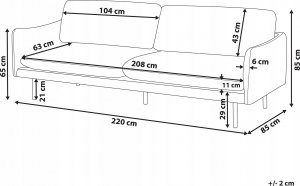 Beliani Sofa tapicerowana 3-osobowa zielona VINTERBRO 3