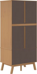 vidaXL Szafa , biało-brązowa, 76,5x53x172 cm, lite drewno sosnowe 9