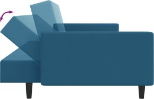 vidaXL 2 -częściowy komplet wypoczynkowy, niebieski, aksamitny 6