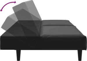 vidaXL 2-częściowy komplet wypoczynkowy, czarny, sztuczna skóra 6