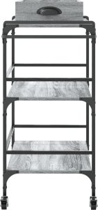 vidaXL Wózek kuchenny, szary dąb sonoma, 81,5x41x92,5 cm 8