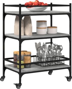 vidaXL Wózek kuchenny, szary dąb sonoma, 65x40x86,5 cm 6