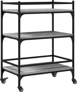 vidaXL Wózek kuchenny, szary dąb sonoma, 65x40x86,5 cm 9