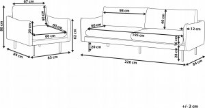 Beliani Zestaw wypoczynkowy tapicerowany zielony VINTERBRO 3