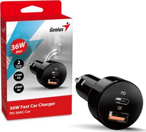 Ładowarka Genius GENIUS autonabíječka PD-36AC-Car, 36W (2x18W), rychlé nabíjení, USB-C PD3.0, USB-A QC3.0, černá 2