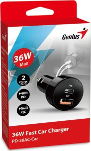 Ładowarka Genius GENIUS autonabíječka PD-36AC-Car, 36W (2x18W), rychlé nabíjení, USB-C PD3.0, USB-A QC3.0, černá 3
