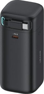 Powerbank Usams USAMS Powerbank ze zwijanym kablem USB-C Retractable 18000 mAh PD45W Fast Charge XMF Series czarny/black 20KCD21601 (US-CD216) 1