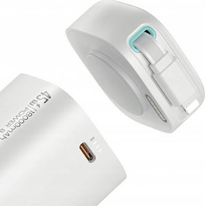Powerbank Usams USAMS Powerbank ze zwijanym kablem Retractable Lightning 18000 mAh PD45W Fast Charge XMF Series biały/white 20KCD21702 (US-CD217) 4
