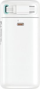 Powerbank Usams USAMS Powerbank ze zwijanym kablem USB-C Retractable 18000 mAh PD45W Fast Charge XMF Series biały/white 20KCD21602 (US-CD216) 3