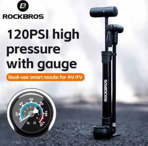 RockBros Pompka rowerowa Rockbros 42310006001 z manometrem - czarna 5
