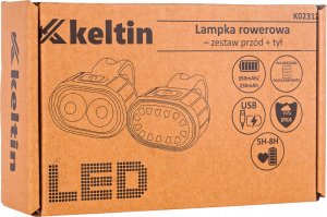 KELTIN Wodoodporna lampka rowerowa USB IPX4 – zestaw przód + tył (120) 7