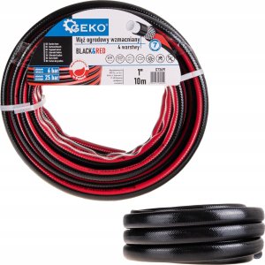 Geko Wąż ogrodowy wzmacniany BLACK&RED 1" 10m (55) 1