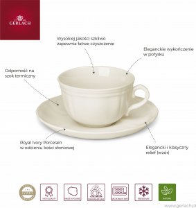 Gerlach Gerlach Retro kpl. filiżanek ze spodkami 6/12 3