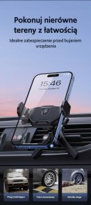 Usams Uchwyt samochodowy na kratkę USAMS US-ZJ077 rotacyjny czarny/black 13