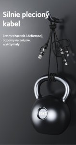 Usams Kabel USAMS US-SJ645 U85 USB-A+USB-C/USB-C, Lightning, microUSB 6w1 1,2m 100W PD Fast Charge czarny/black 14