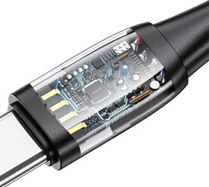 Usams Kabel USAMS US-SJ645 U85 USB-A+USB-C/USB-C, Lightning, microUSB 6w1 1,2m 100W PD Fast Charge czarny/black 4