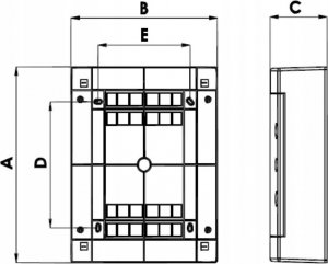 Etipo Obudowa ETI Polam 001100320 natynkowa 4x18 modułowa drzwi transparentne ECT 4x18PT-s 5
