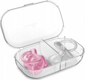 Nuvita Nuvita, Zestaw 2 smoczków ortodontycznych w praktycznym pudełku różowy + transparentny 1