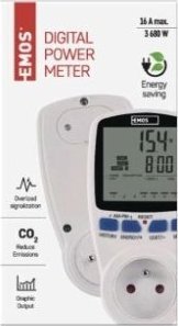 Emos Watomierz cyfrowy licznik energii do gniazdka 230V 16A 5-3680W Emos P5805 biały 11