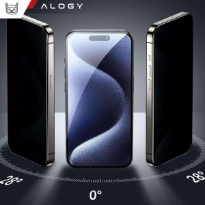 Alogy Szkło prywatyzujące do iPhone 14 / 14 Pro Anti-Spy Private Antyszpiegowskie hartowane na ekran matowe Alogy 4