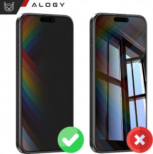 Alogy Szkło prywatyzujące do iPhone 14 / 14 Pro Anti-Spy Private Antyszpiegowskie hartowane na ekran matowe Alogy 6